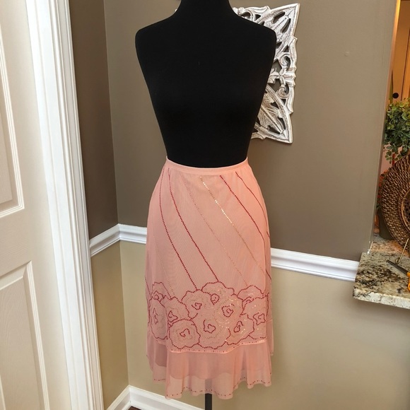 Vintage | BCBGMaxAzria | Sequin Mesh Midi Skirt - Picture 4 of 6